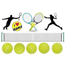 GAMET2Z foaie de zahar poze comestibile decorare tort tenis cu mingii si rachete de tenis 29x20cm